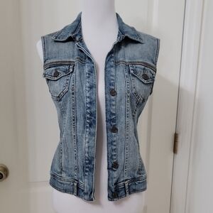 RARE Vintage MaxAzria Size XXS Denim Sleeveless Vest, Gently Used Condition